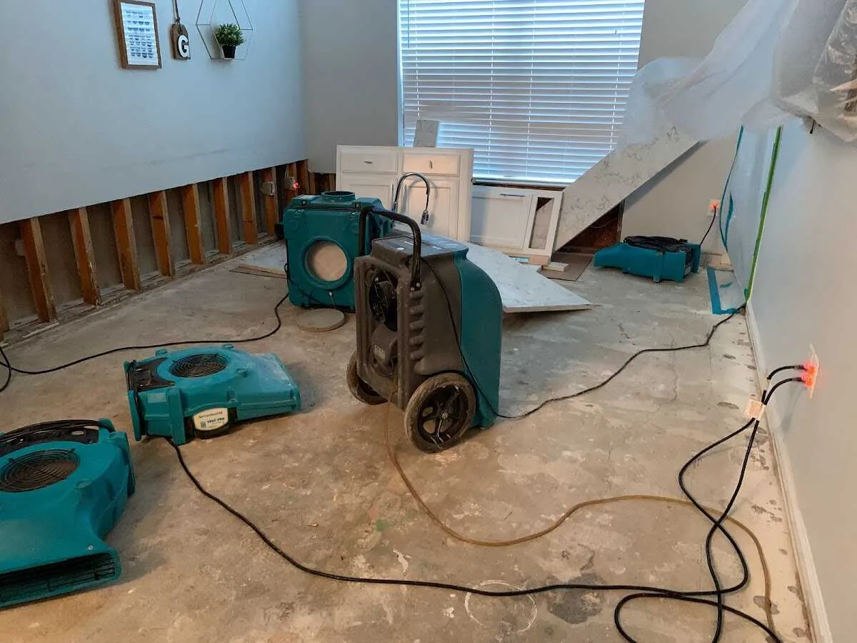 Dehumidifier in flood-cut room for Water Extraction & Removal in Richland
